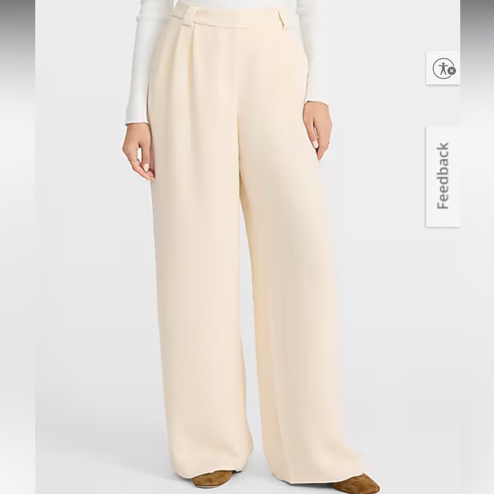Express Signature Crepe High Rise Wide Leg Trouser
